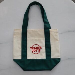 NWT Trader Joe's Mini Tote Bag in hunter green